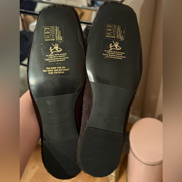 NWT Alohas Sway Ballet Flat Dark Brown Cowhide Size 39 - Picture 6 of 10